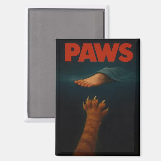 Cute Orange Tabby vs Human Foot マグネット (正面/裏面)