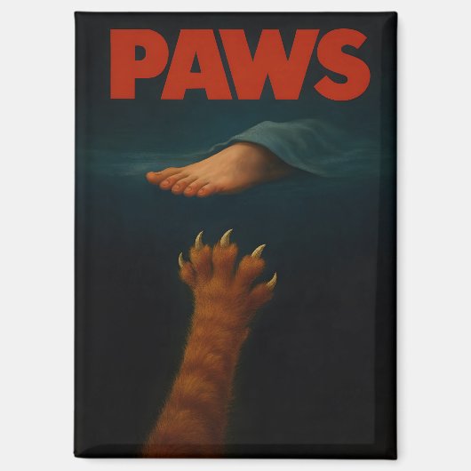 Cute Orange Tabby vs Human Foot マグネット (正面)