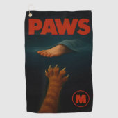 Cute Orange Tabby vs Human Foot Monogram ゴルフタオル (正面)