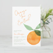 Cute Orange You Excited  Citrus Baby Shower 招待状 (スタンド正面)