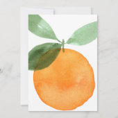 Cute Orange You Excited  Citrus Baby Shower 招待状 (裏面)