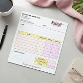 Cute Order Receipts | Small Business Name Invoice ノートパッド
