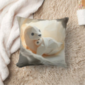 Cute Origami Seal Mother クッション (ブランケット)