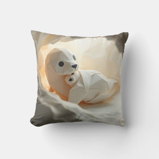 Cute Origami Seal Mother クッション (正面)