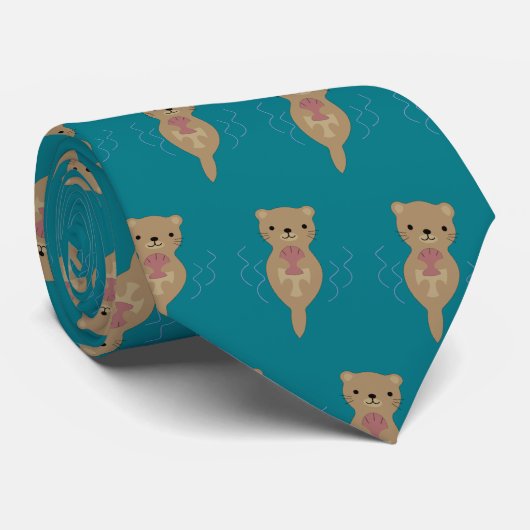 Cute Otter ネクタイ (ロール)