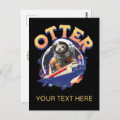 Cute Otter Astronaut Outer Space Shuttle Cadet ポストカード (正面/裏面)