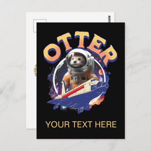 Cute Otter Astronaut Outer Space Shuttle Cadet ポストカード (正面/裏面)