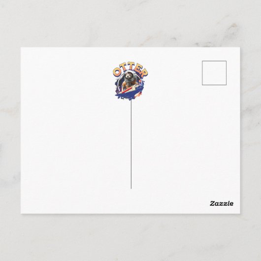 Cute Otter Astronaut Outer Space Shuttle Cadet ポストカード (裏面)