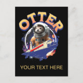 Cute Otter Astronaut Outer Space Shuttle Cadet ポストカード (正面)