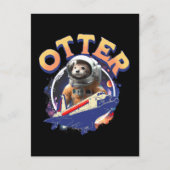 Cute Otter Astronaut Outer Space Shuttle Cadet ポストカード (正面)