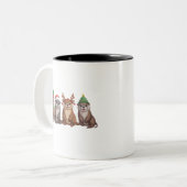 Cute Otter Christmas Funny Xmas Lights Animal  ツートーンマグカップ (正面左)
