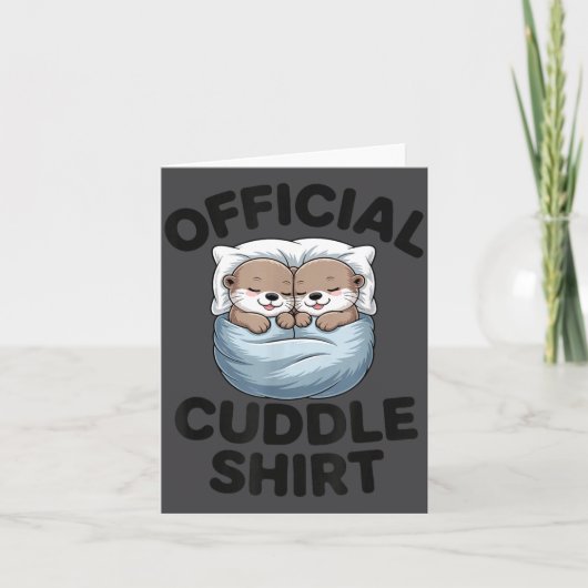 Cute Otter Couple Cozy Cuddle  カード (正面)