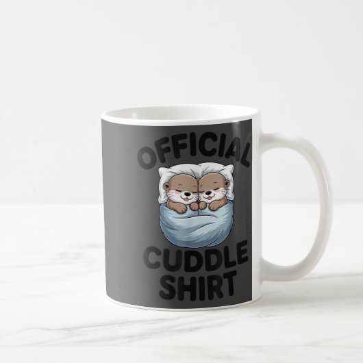 Cute Otter Couple Cozy Cuddle コーヒーマグカップ (右)