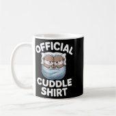 Cute Otter Couple Cozy Cuddle コーヒーマグカップ (左)
