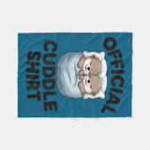 Cute Otter Couple Cozy Cuddle  フリースブランケット (正面(横))