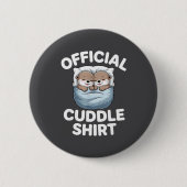 Cute Otter Couple Cozy Cuddle  缶バッジ (正面)