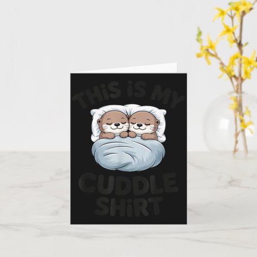 Cute Otter Couple Snuggle This Is My Cuddle  カード (黄色い花)