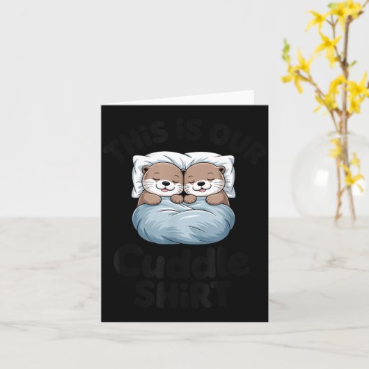 Cute Otter Couple This Is Our Cuddle  カード (黄色い花)