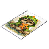 Cute Otter Dino Costume Kawaii Notebook ノートブック (左側)