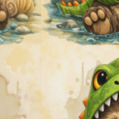 Cute Otter Dino Costume Pattern Wallpaper 壁紙 (縫い目)