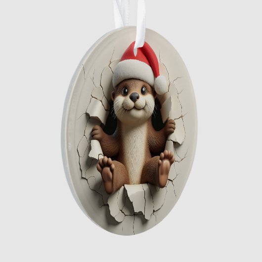 Cute Otter Double-Sided Holiday Ornament オーナメント (正面)