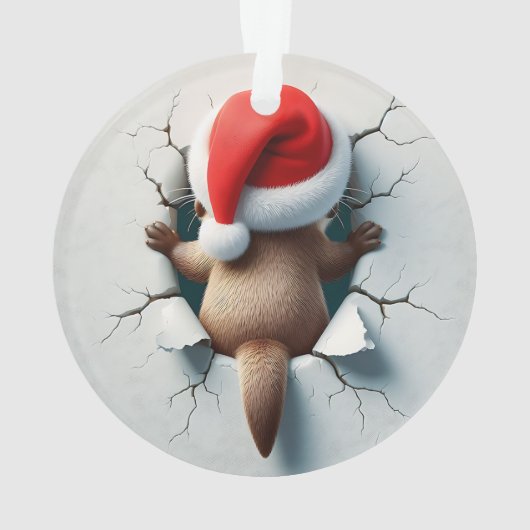 Cute Otter Double-Sided Holiday Ornament オーナメント (裏面)