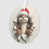 Cute Otter Double-Sided Holiday Ornament オーナメント (正面)