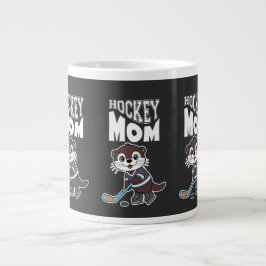 Cute Otter Hockey Mom - Fun Sports Animal Graphic ジャンボコーヒーマグカップ