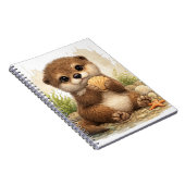 Cute Otter Holding Shell Kawaii Ocean Beach  ノートブック (右側)