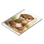 Cute Otter Holding Shell Kawaii Ocean Beach  ノートブック (左側)