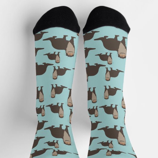 Cute Otter Illustration Pattern ソックス (上部)