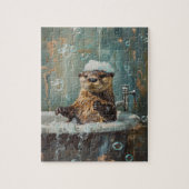 Cute Otter in Bubble Bath Jigsaw Puzzle ジグソーパズル (縦)