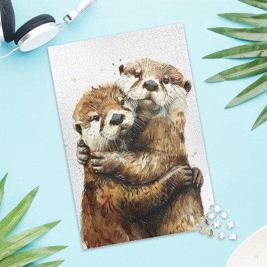 Cute Otter Love Jigsaw Puzzle ジグソーパズル