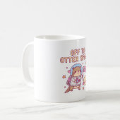 Cute Otter Off To Otter Space Funny Pun コーヒーマグカップ (正面左)