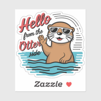 Cute Otter Puns Hello From The Otter Side シール