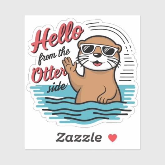 Cute Otter Puns Hello From The Otter Side シール (シート)