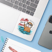 Cute Otter Puns Hello From The Otter Side シール (ノートパソコンとiPhone)