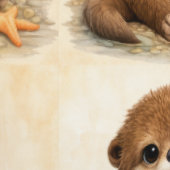 Cute Otter Seashell Pattern Wallpaper 壁紙 (縫い目)