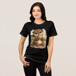 Cute Otter Seashell T-Shirt Kawaii Animal Gift トライブレンドTシャツ
