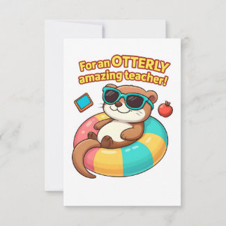 Cute Otter Teacher Appreciation Card サンキューカード