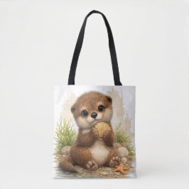 Cute Otter Tote Bag – Kawaii Beach Animal トートバッグ