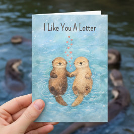Cute Otter Valentine animal love シーズンカード