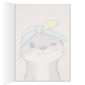 Cute Otter with Bandana Kids Birthday Invitation (内側 (右))