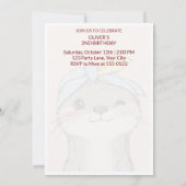 Cute Otter with Bandana Kids Birthday Invitation 招待状 (裏面)