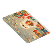 Cute Otter with Christmas Gifts マグネット (右側)