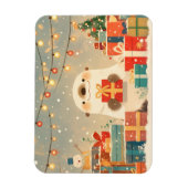 Cute Otter with Christmas Gifts マグネット (縦)