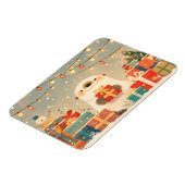 Cute Otter with Christmas Gifts マグネット (左側)