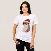 Cute otter with Christmas hat, Holiday Animal トライブレンドＴシャツ (正面全面)