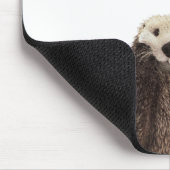 Cute Otter with Pink Hearts Love You Pun マウスパッド (コーナー)