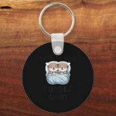 Cute Otters Snuggling This Is Our Cuddle キーホルダー (正面)